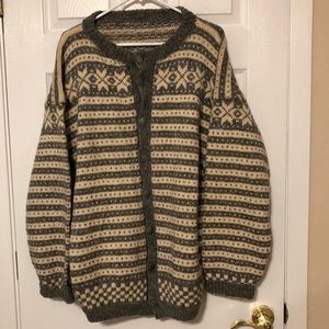 Vintage Handknit Norwegian Sweater, Gray  2x 3x